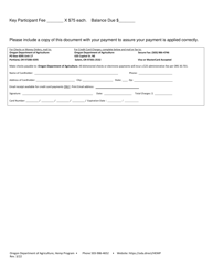 Hemp Key Participant Change of Status Report Form - Oregon, Page 2