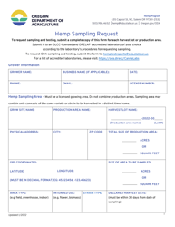 Hemp Sampling Request - Oregon