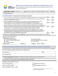 Beef Council Commissioner Application &amp; Qualification Form - Oregon, Page 3