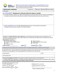 Wheat Commissioner Application &amp; Qualification Form - Oregon, Page 3