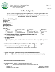 Form OCP.F.39 Handling Site Registration - Oregon