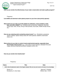 Form OCP.F.05 Crop Organic System Plan - Oregon, Page 10