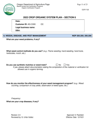 Form OCP.F.05 Crop Organic System Plan - Oregon, Page 11