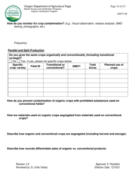 Form OCP.F.05 Crop Organic System Plan - Oregon, Page 14