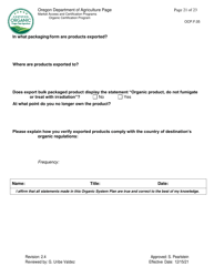 Form OCP.F.05 Crop Organic System Plan - Oregon, Page 21