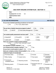 Form OCP.F.05 Crop Organic System Plan - Oregon, Page 22