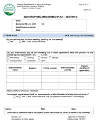 Form OCP.F.05 Crop Organic System Plan - Oregon, Page 3