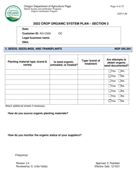 Form OCP.F.05 Crop Organic System Plan - Oregon, Page 4