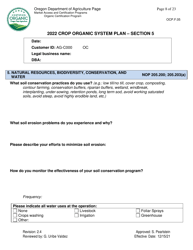Form OCP.F.05 Crop Organic System Plan - Oregon, Page 8