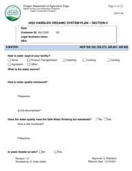 Form OCP.F.06 Handler Organic System Plan - Oregon, Page 11