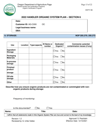 Form OCP.F.06 Handler Organic System Plan - Oregon, Page 13