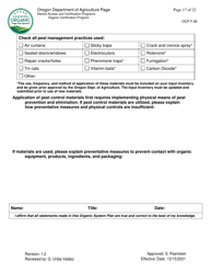Form OCP.F.06 Handler Organic System Plan - Oregon, Page 17