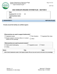 Form OCP.F.06 Handler Organic System Plan - Oregon, Page 18