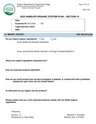 Form OCP.F.06 Handler Organic System Plan - Oregon, Page 19