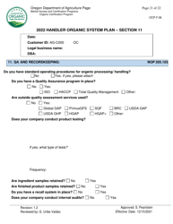 Form OCP.F.06 Handler Organic System Plan - Oregon, Page 21