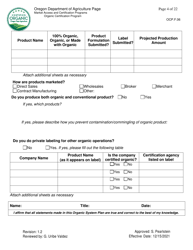 Form OCP.F.06 Handler Organic System Plan - Oregon, Page 4
