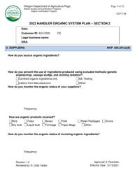 Form OCP.F.06 Handler Organic System Plan - Oregon, Page 5