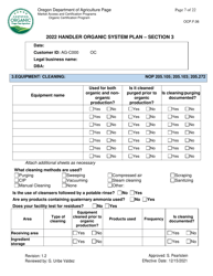 Form OCP.F.06 Handler Organic System Plan - Oregon, Page 7