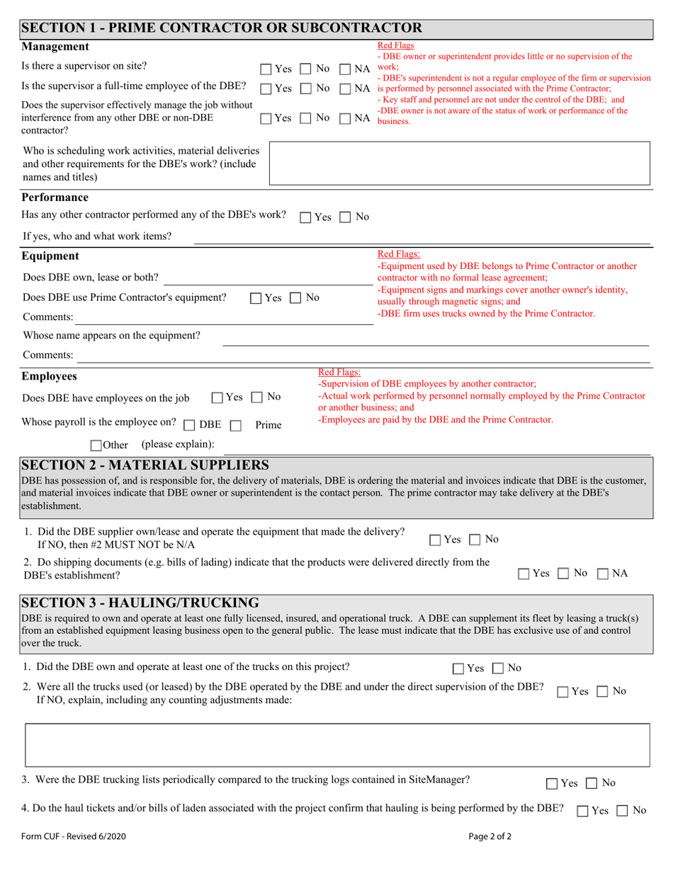 Commercially Useful Function (Cuf) Project Site Review - Oklahoma, Page 2