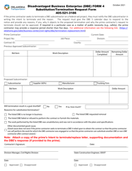 DBE Form 4 &quot;Substitution/Termination Request Form&quot; - Oklahoma