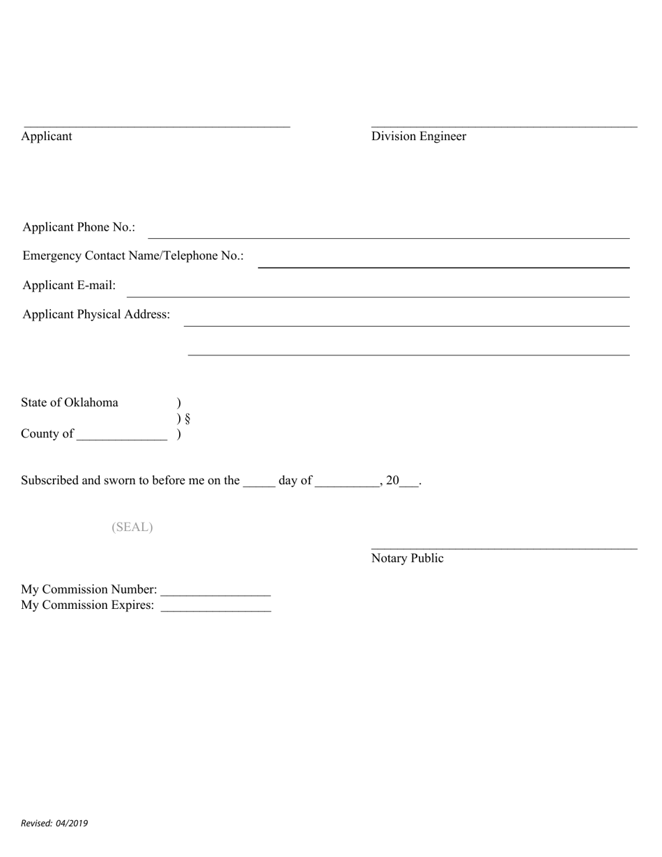 Oklahoma 90 Day Permit For Temporary Conveyance Of Water - Fill Out 