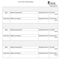 Travel Time Tracking Sheet - Oregon, Page 5