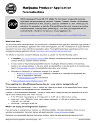 Form MJ17-2020 Marijuana Producer Application - Oregon