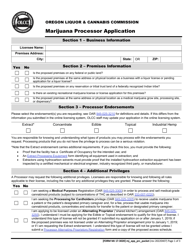 Form MJ17-3020 Marijuana Processor Application - Oregon, Page 2