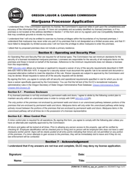 Form MJ17-3020 Marijuana Processor Application - Oregon, Page 4