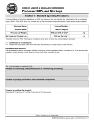 Form MJ22-3230 Processor Sops and Mix Logs - Oregon, Page 2