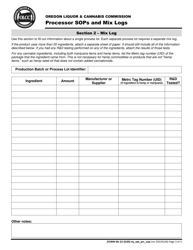 Form MJ22-3230 Processor Sops and Mix Logs - Oregon, Page 4