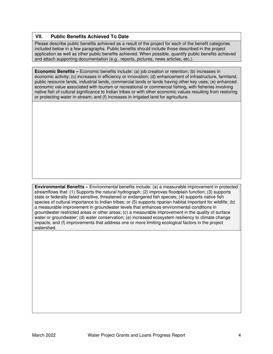 Final Report Form - Water Project Grants and Loans (Water Supply Development Account) - Oregon, Page 4
