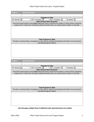 Semi-annual Progress Report Form - Water Project Grants and Loans (Water Supply Development Account) - Oregon, Page 4