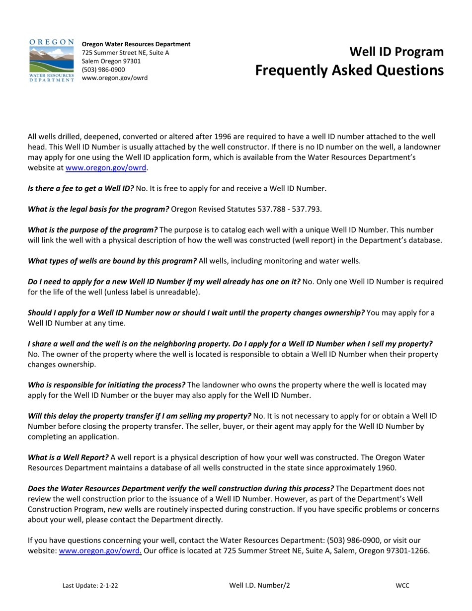 Application for Well Id Number - Oregon, Page 4