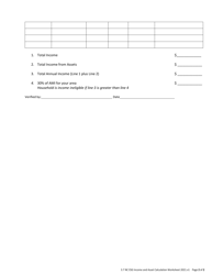 3.7 Nc Esg Income and Asset Calculation Worksheet - North Carolina, Page 2