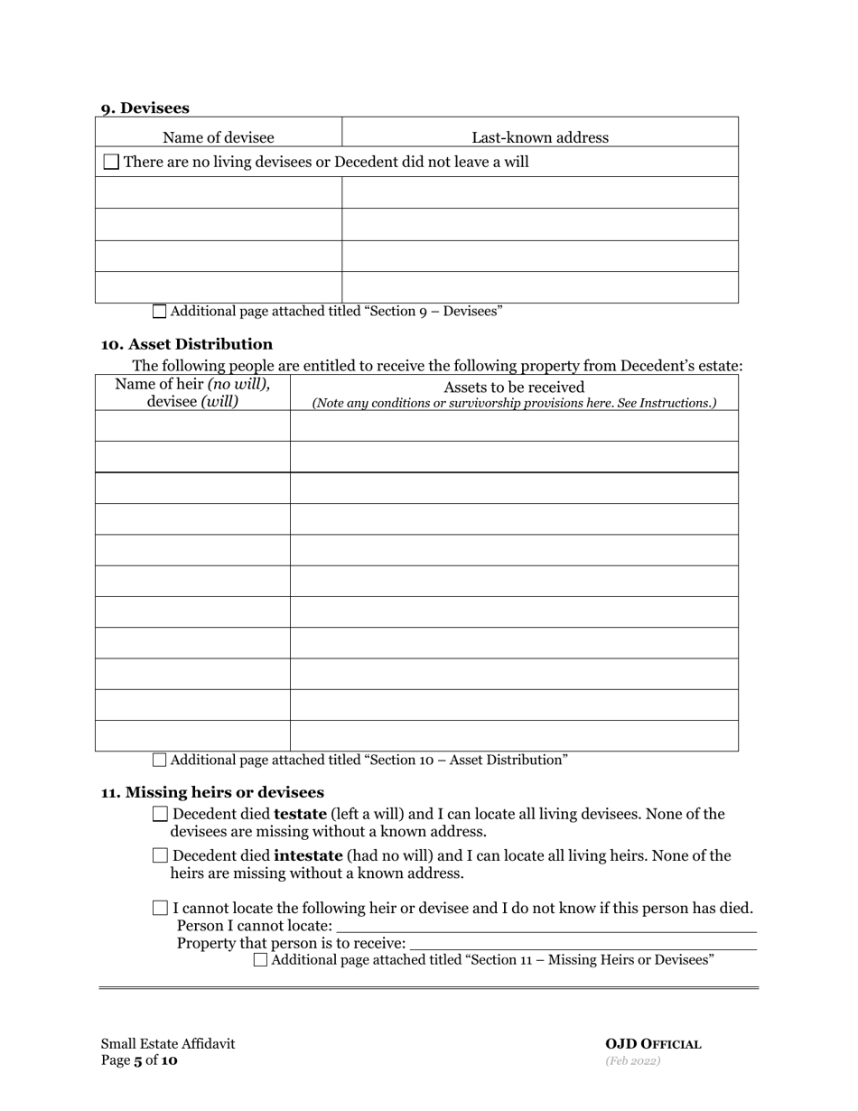 Small Estate Affidavit - Oregon, Page 12