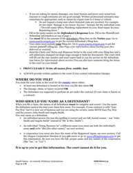 Small Claims Instructions for in-Custody Plaintiffs - Oregon, Page 2