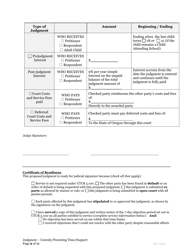 General Judgment of Custody and Parenting Time and Child Support - Oregon, Page 9