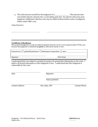 Limited or Supplemental Judgment Re: Deferred or Waived Fees - End of Case - Oregon, Page 2