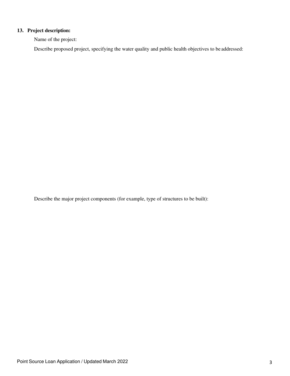 Point Source Project Loan Application (Design and Construction Projects) - Oregon, Page 3