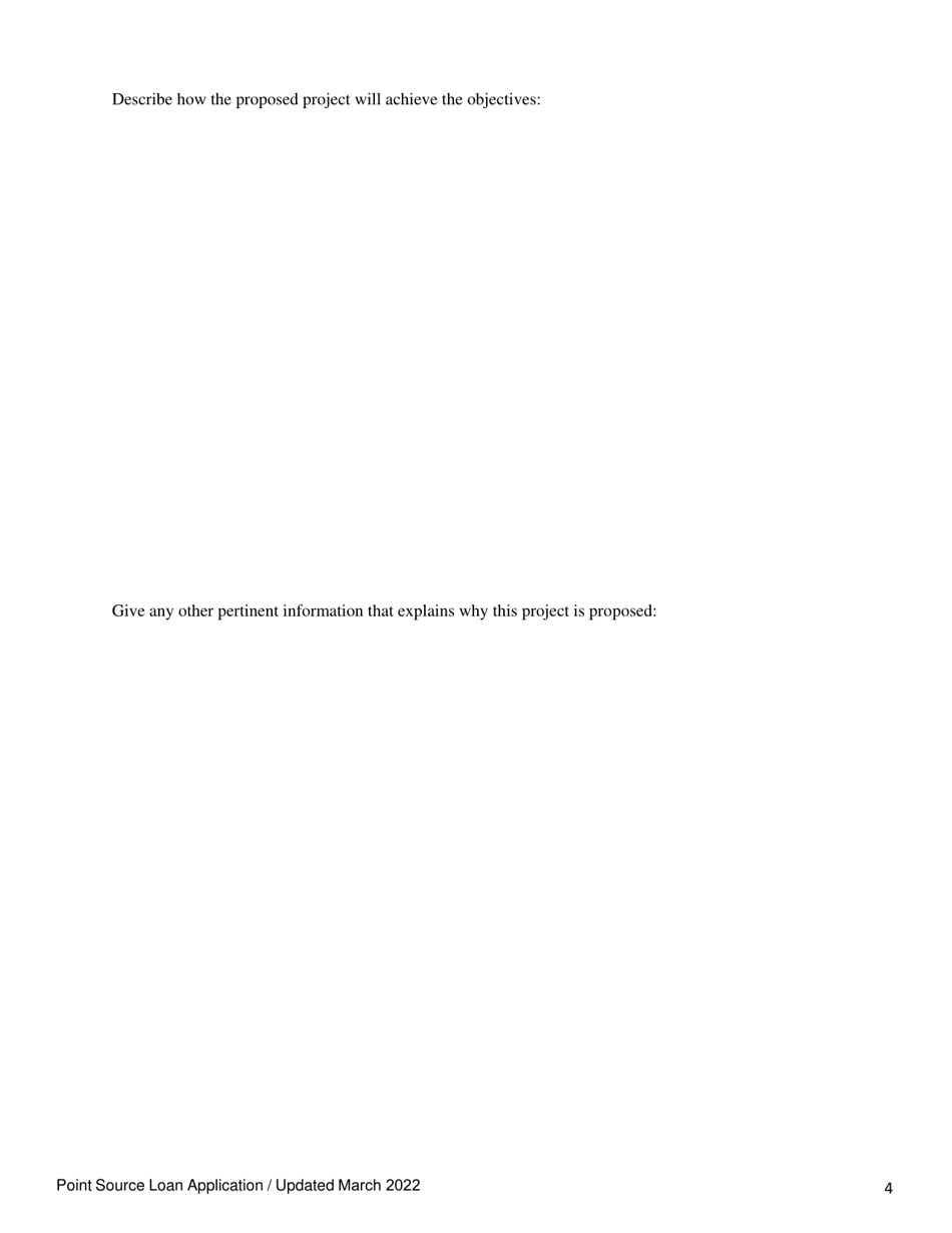 Point Source Project Loan Application (Design and Construction Projects) - Oregon, Page 4