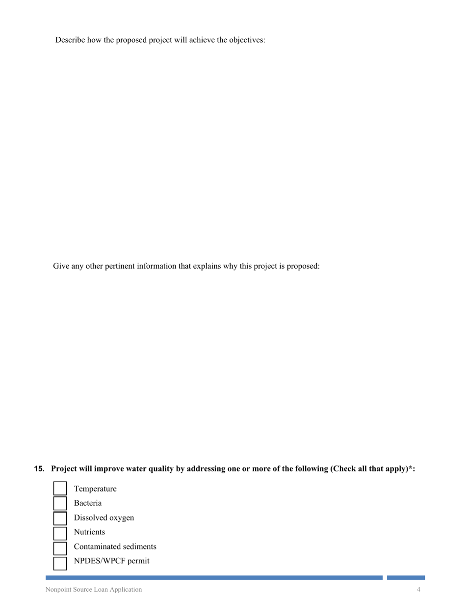 Nonpoint Source Project Loan Application (Design and Construction Projects) - Oregon, Page 4