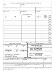 Document preview: AF Form 4362 Chapel Tithes and Offering Fund (Ctof) Project Officer Report