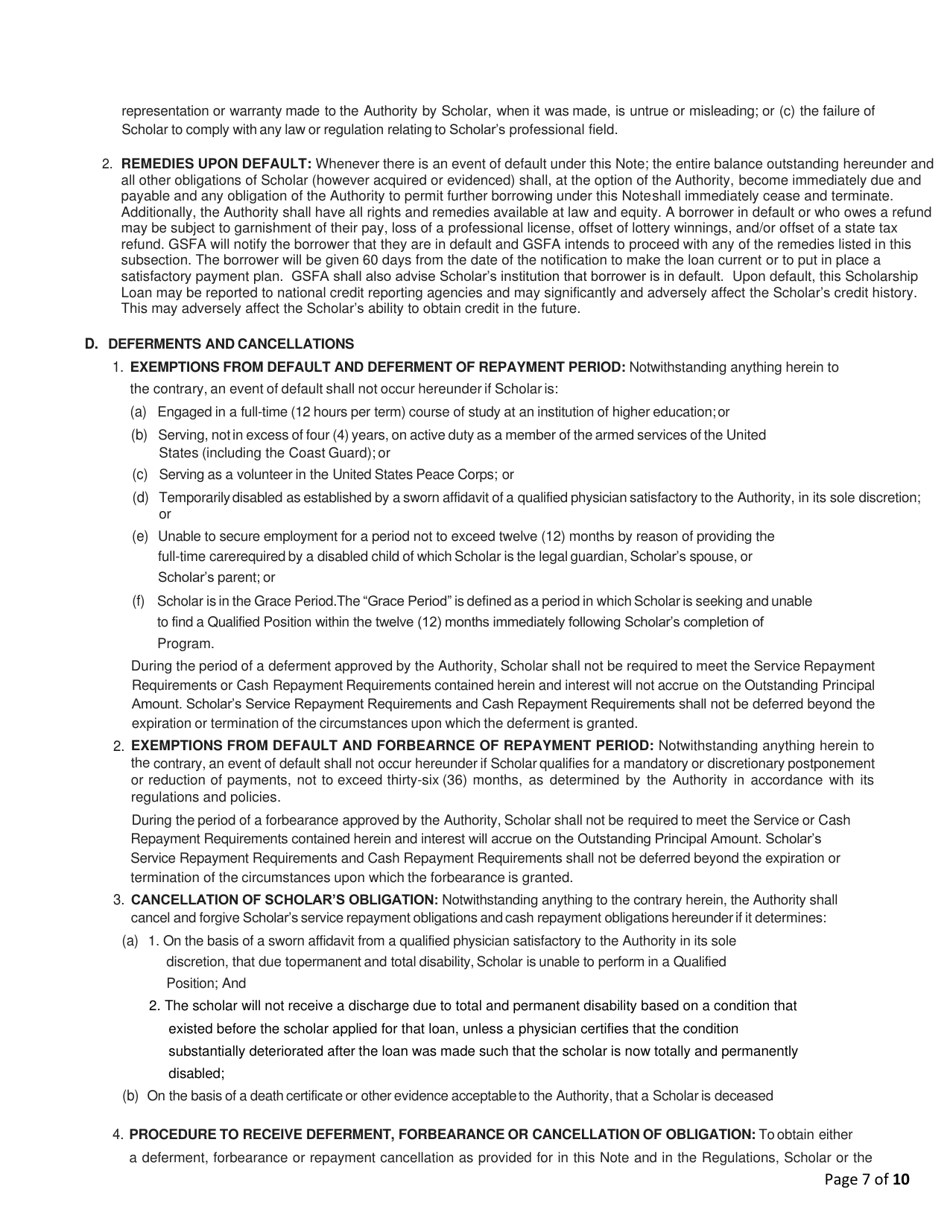 Scholarship for Engineering Education Loan Program (See) Application - Georgia (United States), Page 7