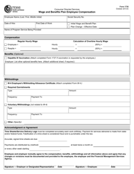 Document preview: Form 1730 Wage and Benefits Plan Employee Compensation - Texas