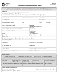Document preview: Form 3106 Comprehensive Rehabilitation Services Referral - Texas