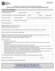 Formulario 3906-S Solicitud Para El Programa De Asistencia Con Telecomunicaciones Especializadas (Stap) - Texas (Spanish)