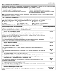 Formulario 3906-S Solicitud Para El Programa De Asistencia Con Telecomunicaciones Especializadas (Stap) - Texas (Spanish), Page 2