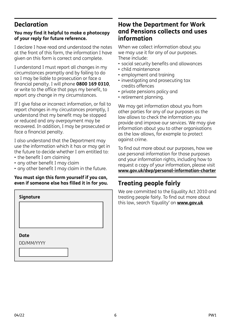 Form PW1 Permitted Work Form - United Kingdom, Page 6