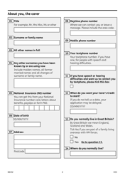 Form CC1 Carer&#039;s Credit Application Form - United Kingdom, Page 2